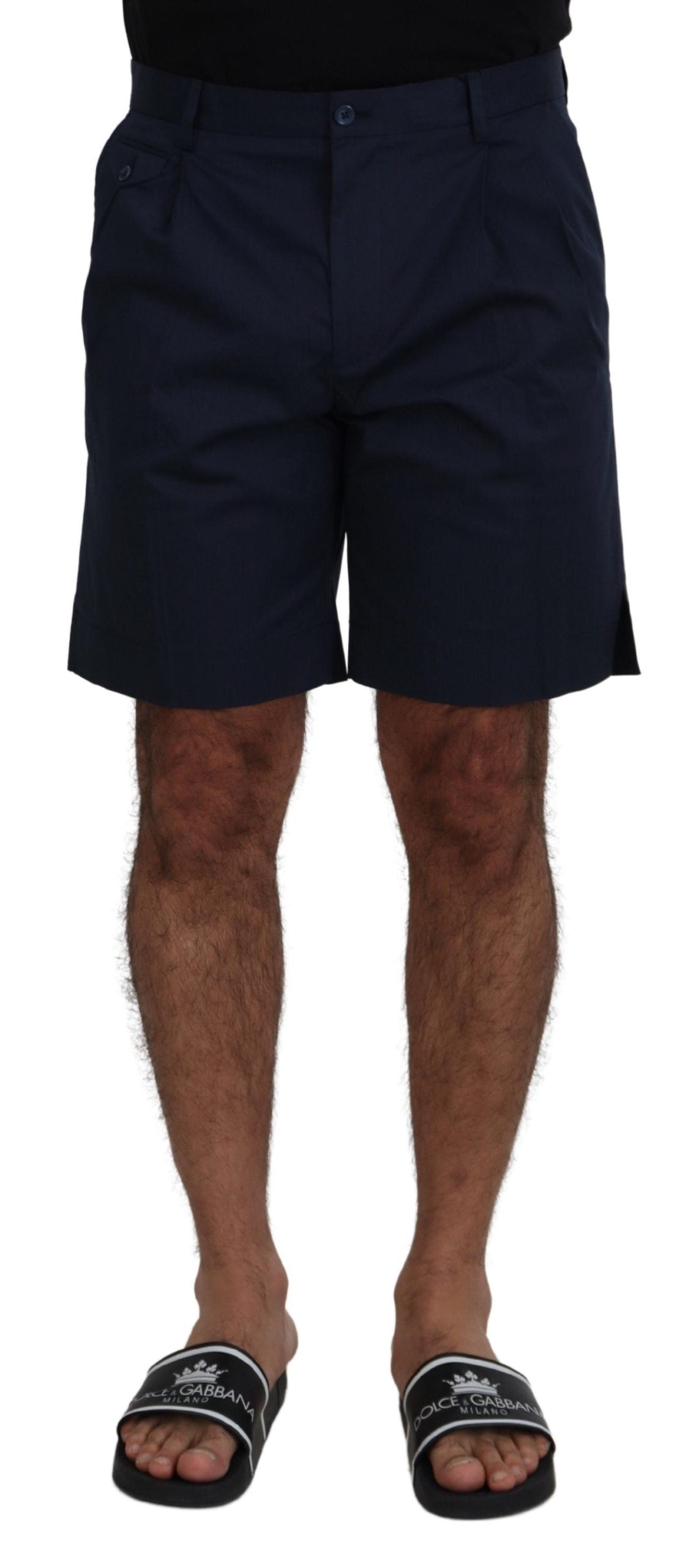 Dolce & Gabbana Men's Blue Chinos Cotton Stretch Casual Shorts