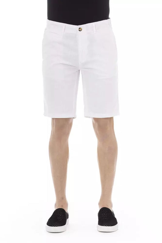 Baldinini Trend Men's White Cotton Bermuda Shorts