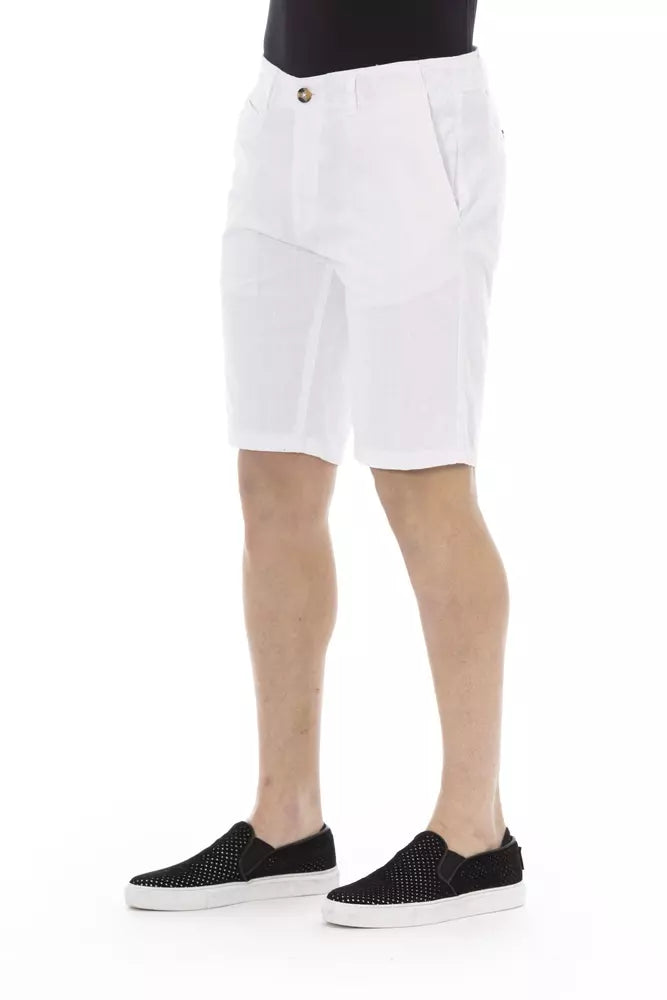 Baldinini Trend Men's White Cotton Bermuda Shorts