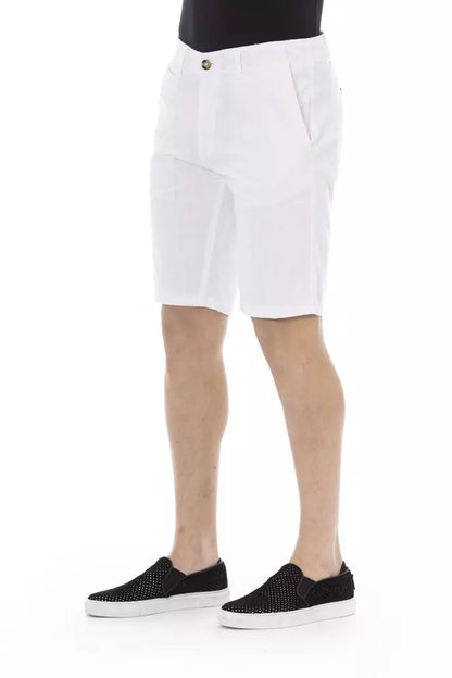 Baldinini Trend Men's White Cotton Bermuda Shorts