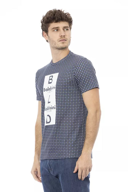 T-Shirt by Baldinini Trend for men in modal & cotton canvas gray & print features a plush silhouette, showcasing a sophisticated and for a truly plush finish.