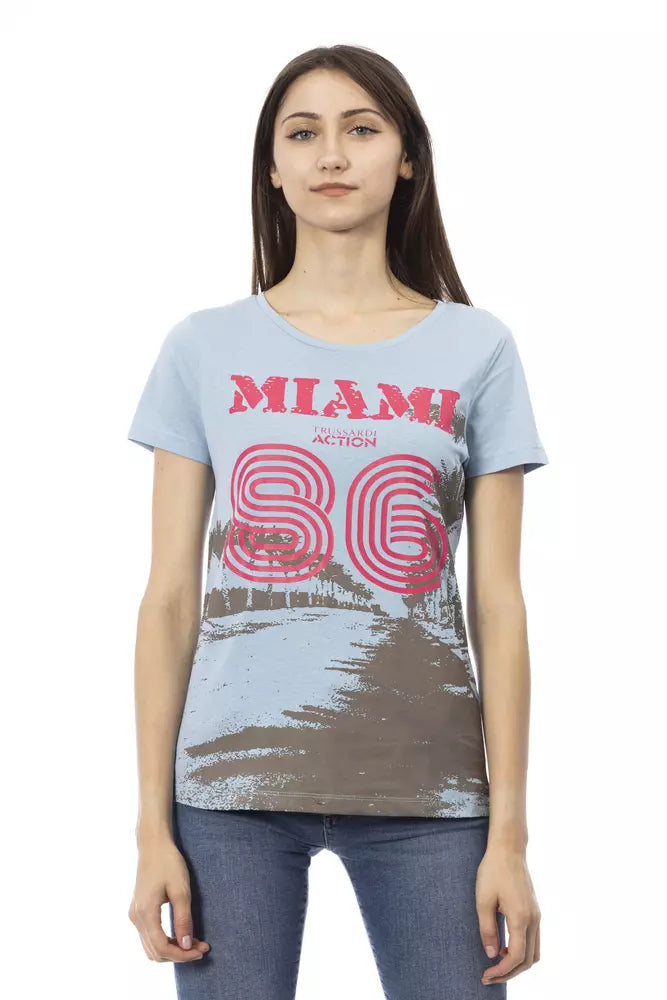 Chic Light Blue Short Sleeve Tee