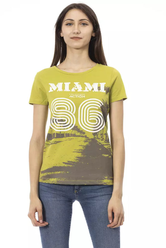 Chic Green Short Sleeve Round Neck Tee