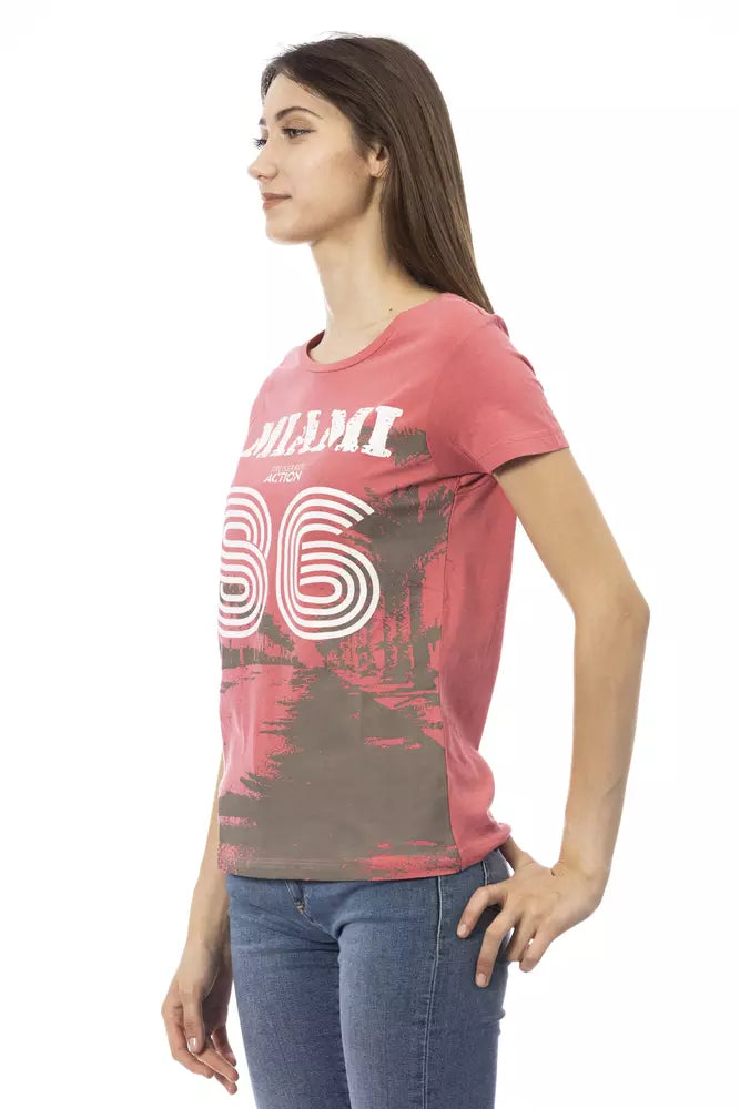 Chic Pink Short Sleeve Round Neck Tee