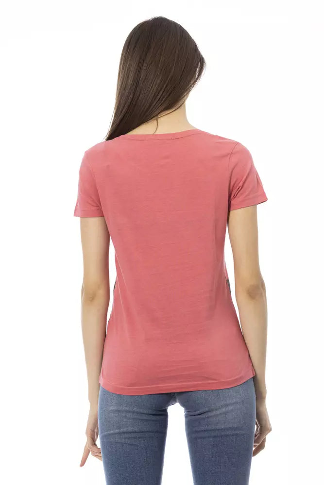 Chic Pink Short Sleeve Round Neck Tee