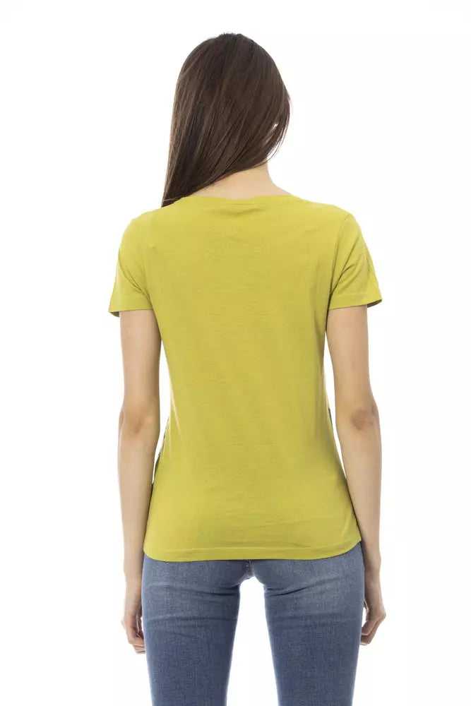 Chic Green Short Sleeve Round Neck Tee
