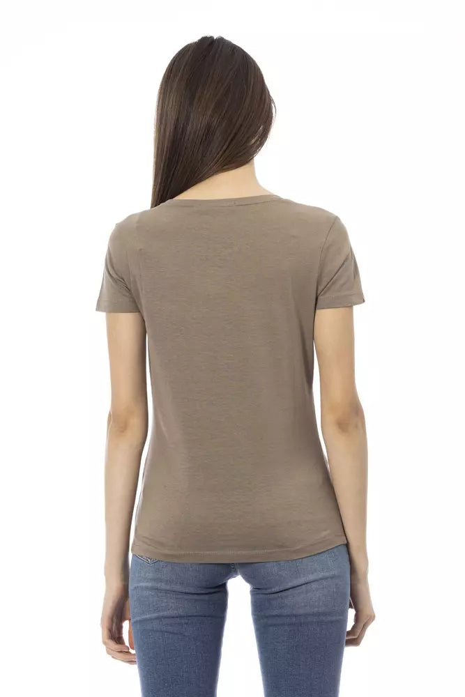 Trussardi Action Women's Brown Cotton Graphic Print T-Shirt