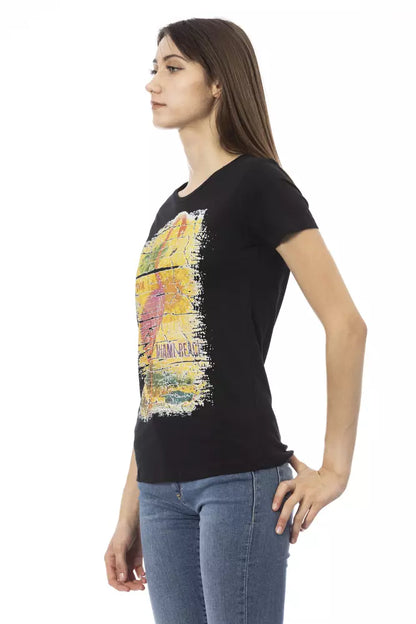Trussardi Action Women's Black Cotton Graphic Print T-Shirt