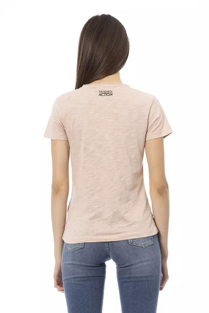 Trussardi Action Women's Pink Cotton Graphic Print T-Shirt
