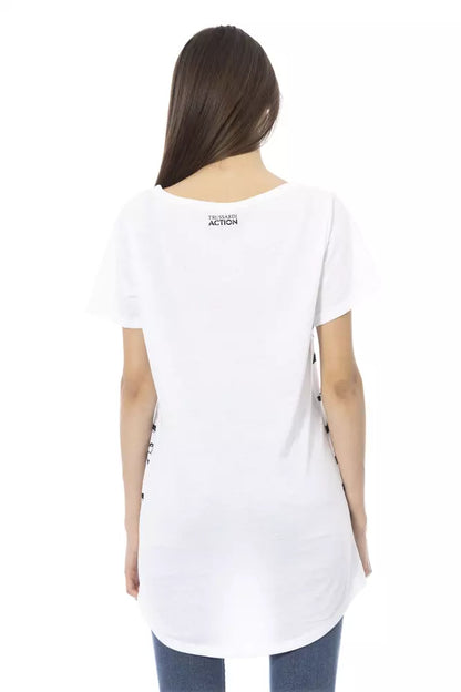 Trussardi Action Women's White Cotton Graphic Print T-Shirt