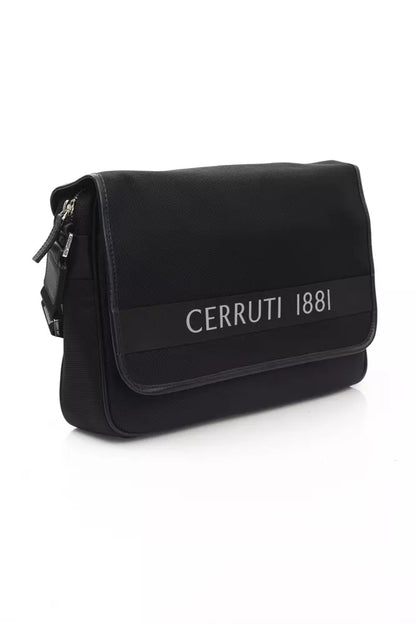 Crossbody Messenger Backpack by Cerruti 1881 for men in nylon black features an stately silhouette from the Nylon Crossbody Messenger Backpack range, with a secure magnetic, ample built-in-compartments, and versatile crossbody-strap.