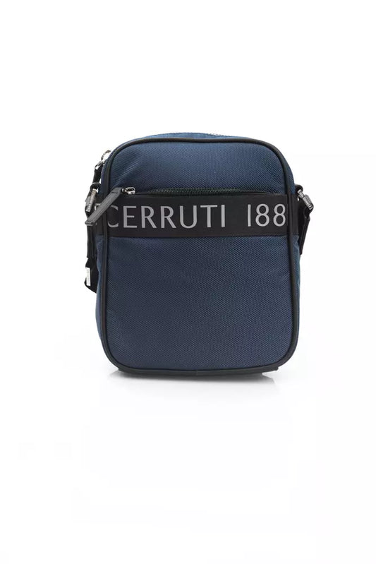 Messenger Backpack by Cerruti 1881 for men in nylon blue presents a stately Nylon Messenger Backpack design, showcasing a secure zipper with ample built-in-compartments and versatile shoulder-strap for a stately finish.