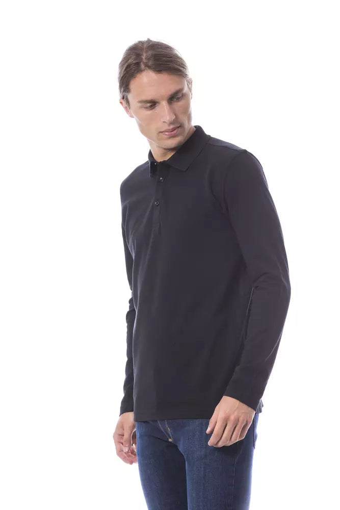 Black Verri Men's Long Sleeve Polo T-shirt