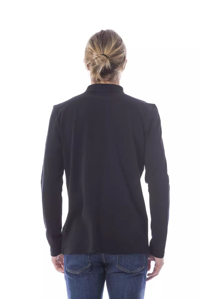 Black Verri Men's Long Sleeve Polo T-shirt