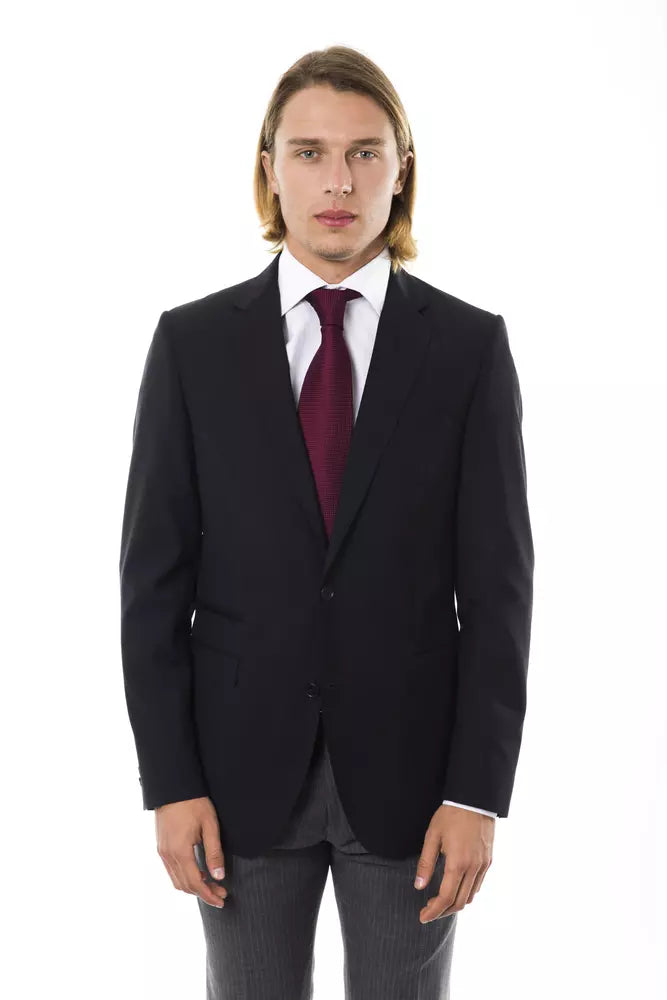 Blazer by Uominitaliani for men in wool black features an crisp silhouette with sophisticated and a crisp for a truly crisp finish.