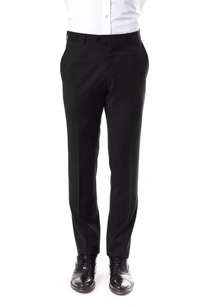 Uominitaliani Men's Gray Classic Wool Suit Pants