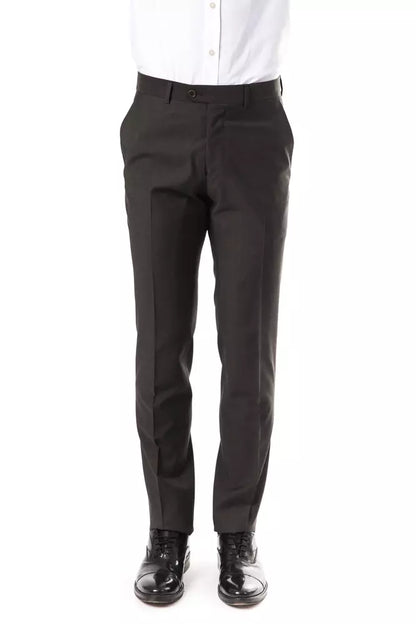 Uominitaliani Men's Grey Wool Suit Pants
