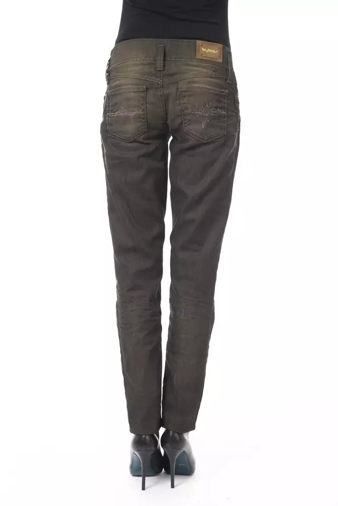 Black Washed Effect Byblos Women's Regular Fit Jeans