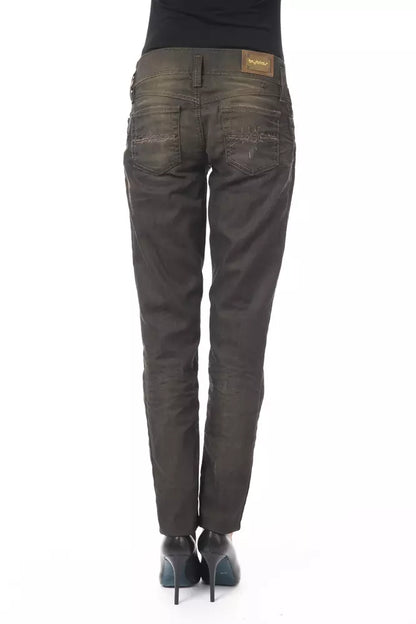 Black Washed Effect Byblos Women's Regular Fit Jeans
