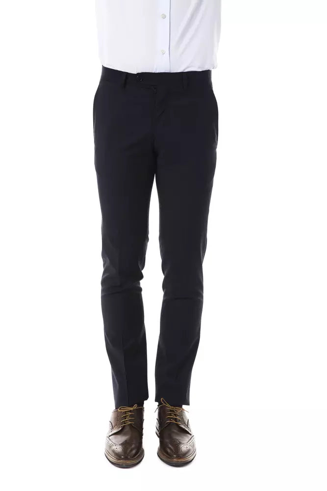 Uominitaliani Men's Grey Wool Suit Pants