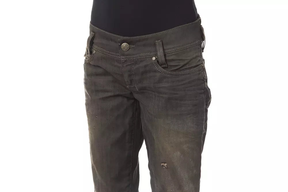 Black Washed Effect Byblos Women's Regular Fit Jeans