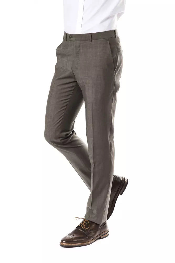 Mid Grey Uominitaliani Men's Classic Wool Pants