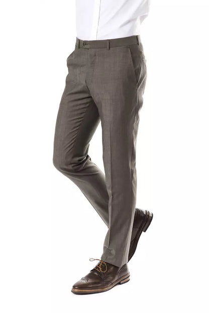 Mid Grey Uominitaliani Men's Classic Wool Pants