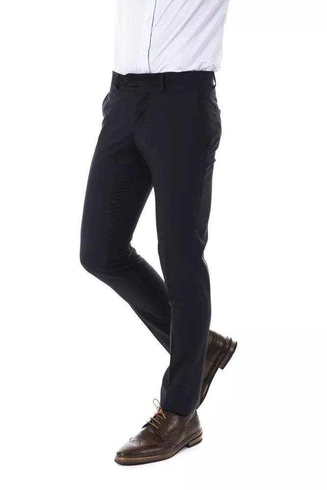Uominitaliani Men's Grey Wool Suit Pants
