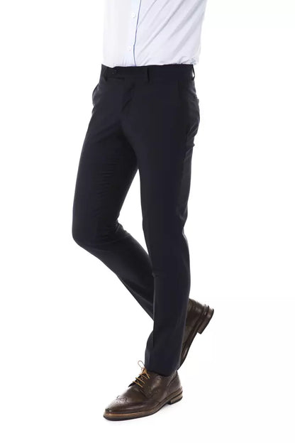 Uominitaliani Men's Grey Wool Suit Pants