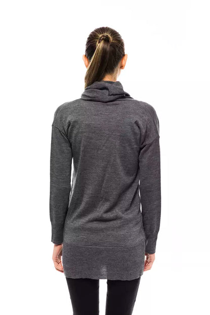 Montana Blu Women's Gray Wool High Collar Sweater
