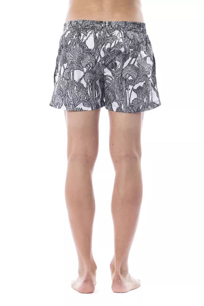 Roberto Cavalli Sport Black Polyester Men Swimwear