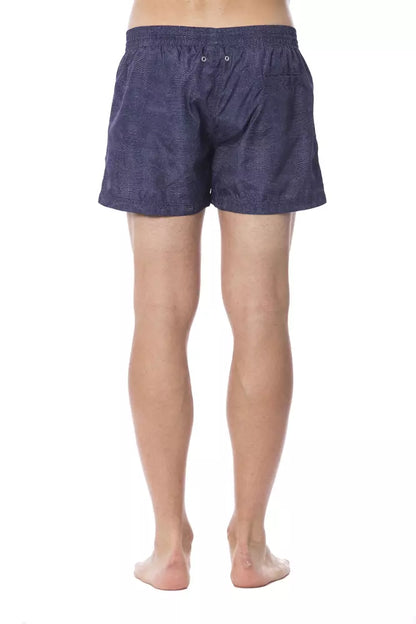 Roberto Cavalli Sport Blue Polyester Men's Swim Trunk
