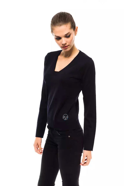 Montana Blu Women's Blue Wool V-neck Sweater