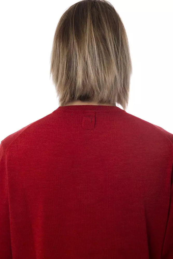Billionaire Italian Couture Men's Red Merino Wool Crewneck Sweater