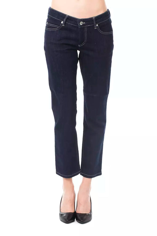 Blue Cotton Capri Jeans