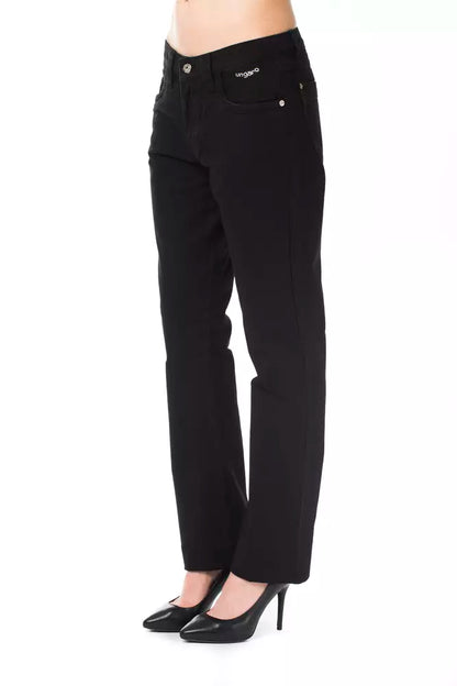 Black Cotton Regular Fit Jeans