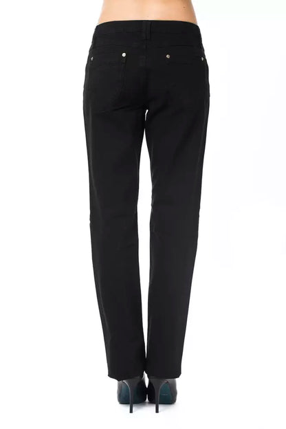 Black Cotton Regular Fit Jeans