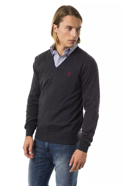 Anthracite Grey Men's V-Neck Sweater