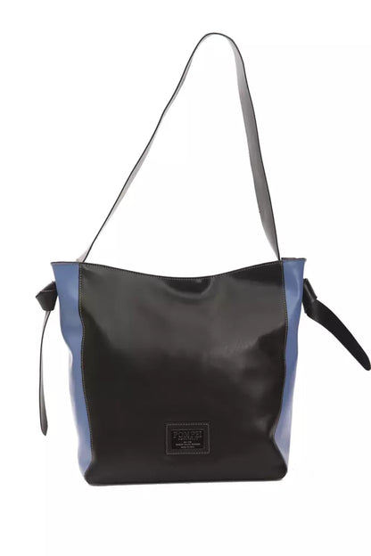 2-in-1 Shoulder & Crossbody Bag by Pompei Donatella for women in leather black, gold & signature features a effortless chic silhouette with a secure , ample , and versatile crossbody-strap, shoulder-strap & adjustable-strap for a effortless chic finish.
