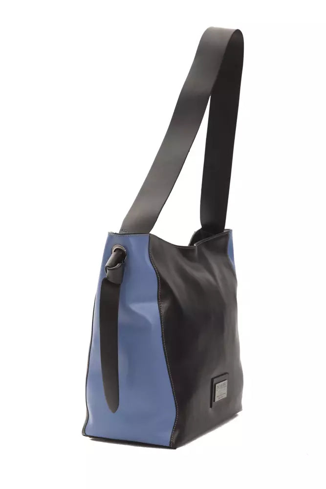 2-in-1 Shoulder & Crossbody Bag by Pompei Donatella for women in leather black, gold & signature features a statuesque silhouette, showcasing a secure and statuesque with versatile crossbody-strap, shoulder-strap & adjustable-strap for a statuesque finish.
