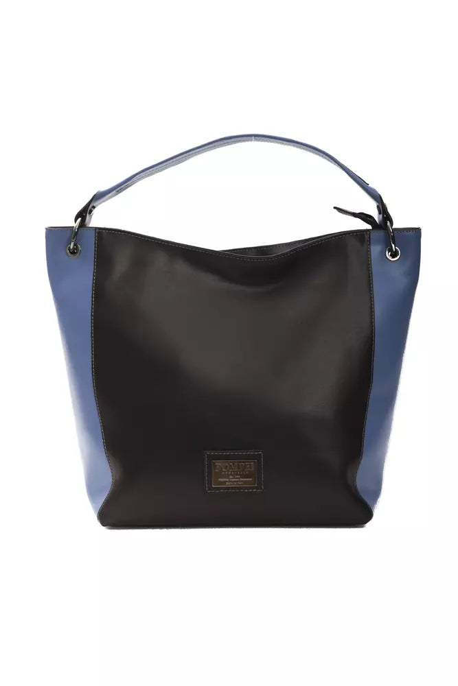 Shoulder Bag by Pompei Donatella for women in leather black, blue & silver features a effortless sophistication silhouette, secured by a with ample and versatile shoulder-strap & adjustable-strap for a effortless sophistication finish.