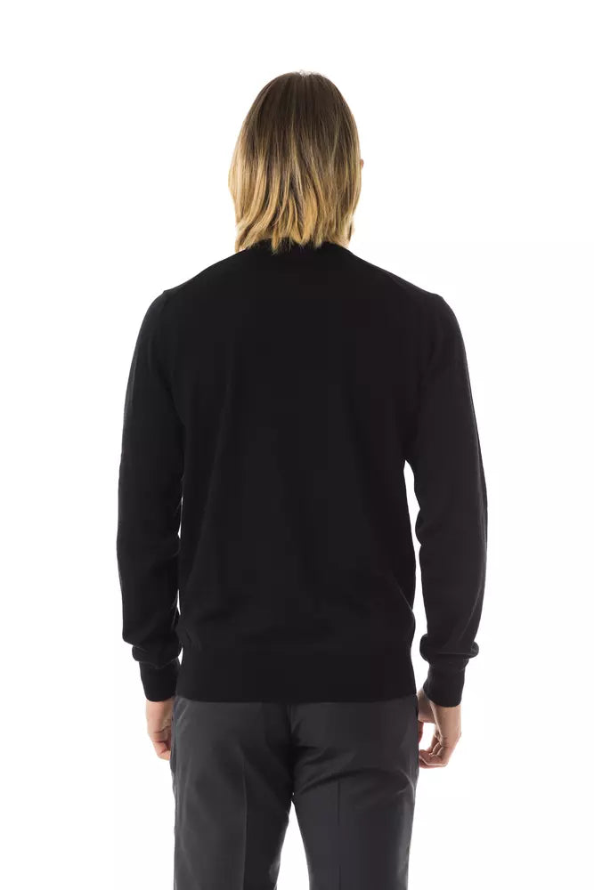 Black Uominitaliani Men's Crew Neck Sweater