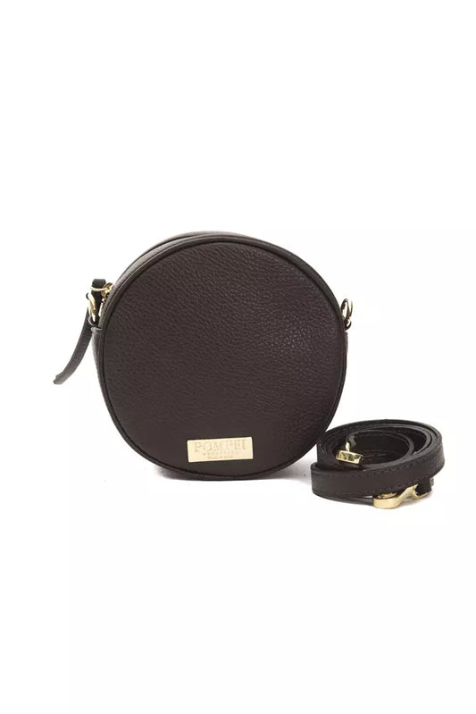 Small Crossbody Oval Handbag by Pompei Donatella for women in leather brown features an multi-faceted design with a secure , ample , and versatile crossbody-strap for a multi-faceted finish.