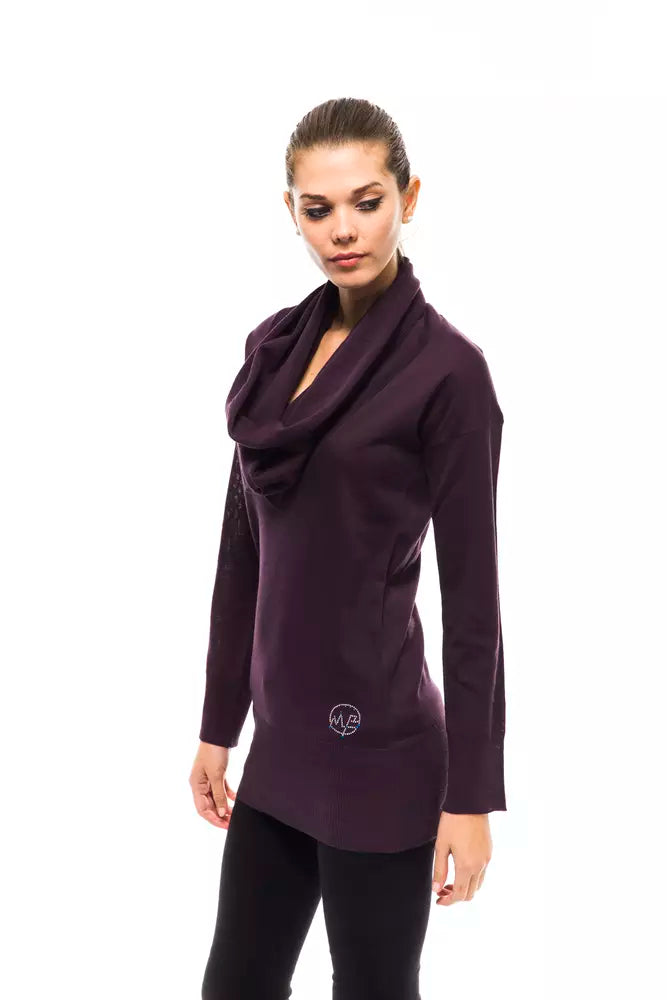 Montana Blu Women's Purple Wool High Collar Sweater