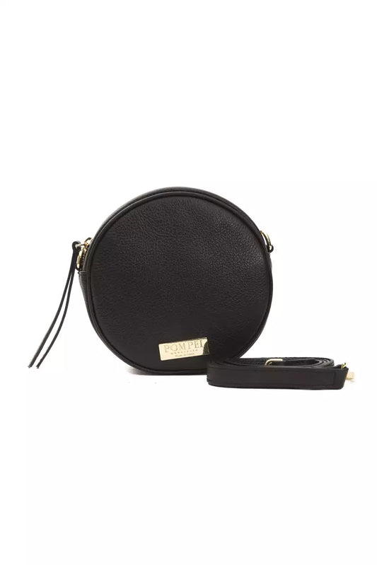 Small Crossbody Oval Handbag by Pompei Donatella for women in leather black features an versatile silhouette, showcasing a secure and versatile with versatile crossbody-strap & shoulder-strap for a versatile finish.