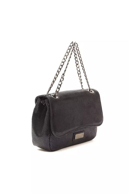 Crossbody Handbag by Pompei Donatella for women in leather navy & signature features an multi-faceted design with a secure , ample , and versatile crossbody-strap for a multi-faceted finish.