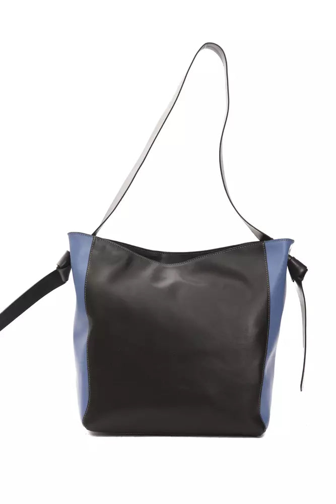 2-in-1 Shoulder & Crossbody Bag by Pompei Donatella for women in leather black, gold & signature features an effortlessly chic silhouette with a secure , ample , and versatile crossbody-strap, shoulder-strap & adjustable-strap for effortlessly chic everyday luxury.