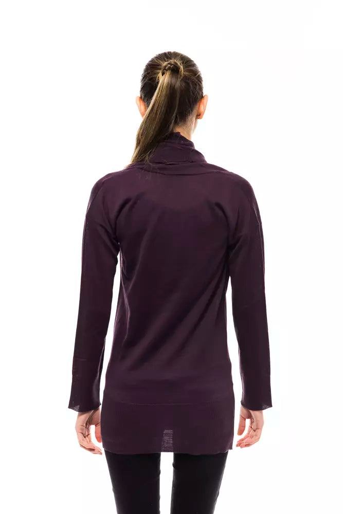 Montana Blu Women's Purple Wool High Collar Sweater