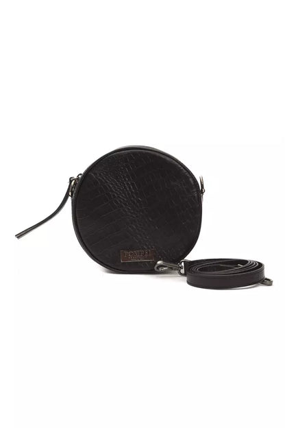 Oval Crossbody Handbag by Pompei Donatella for women in crocodile skin leather black, signature & print showcases a versatile sophistication silhouette, featuring a secure , versatile sophistication , and versatile crossbody-strap for a versatile sophistication finish.