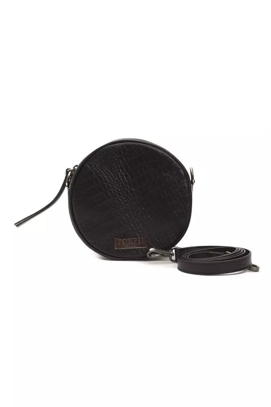 Oval Crossbody Handbag by Pompei Donatella for women in crocodile skin leather black, signature & print showcases a versatile sophistication silhouette, featuring a secure , versatile sophistication , and versatile crossbody-strap for a versatile sophistication finish.
